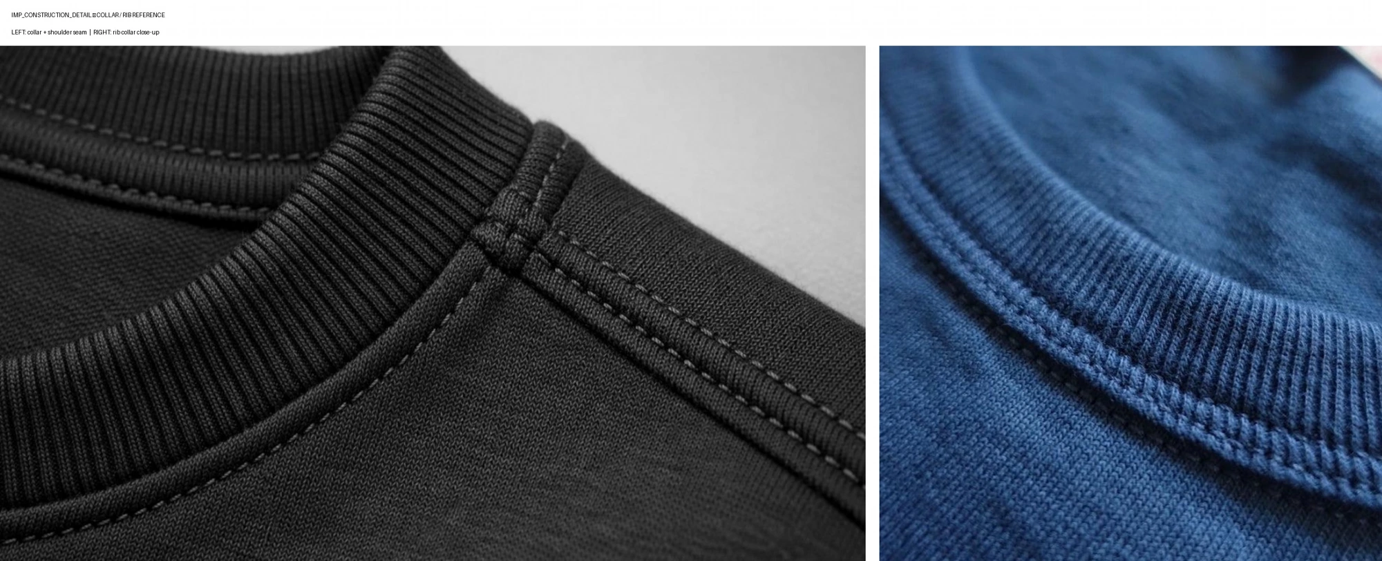 IMPERFECT® COLLAR & STITCHING construction reference